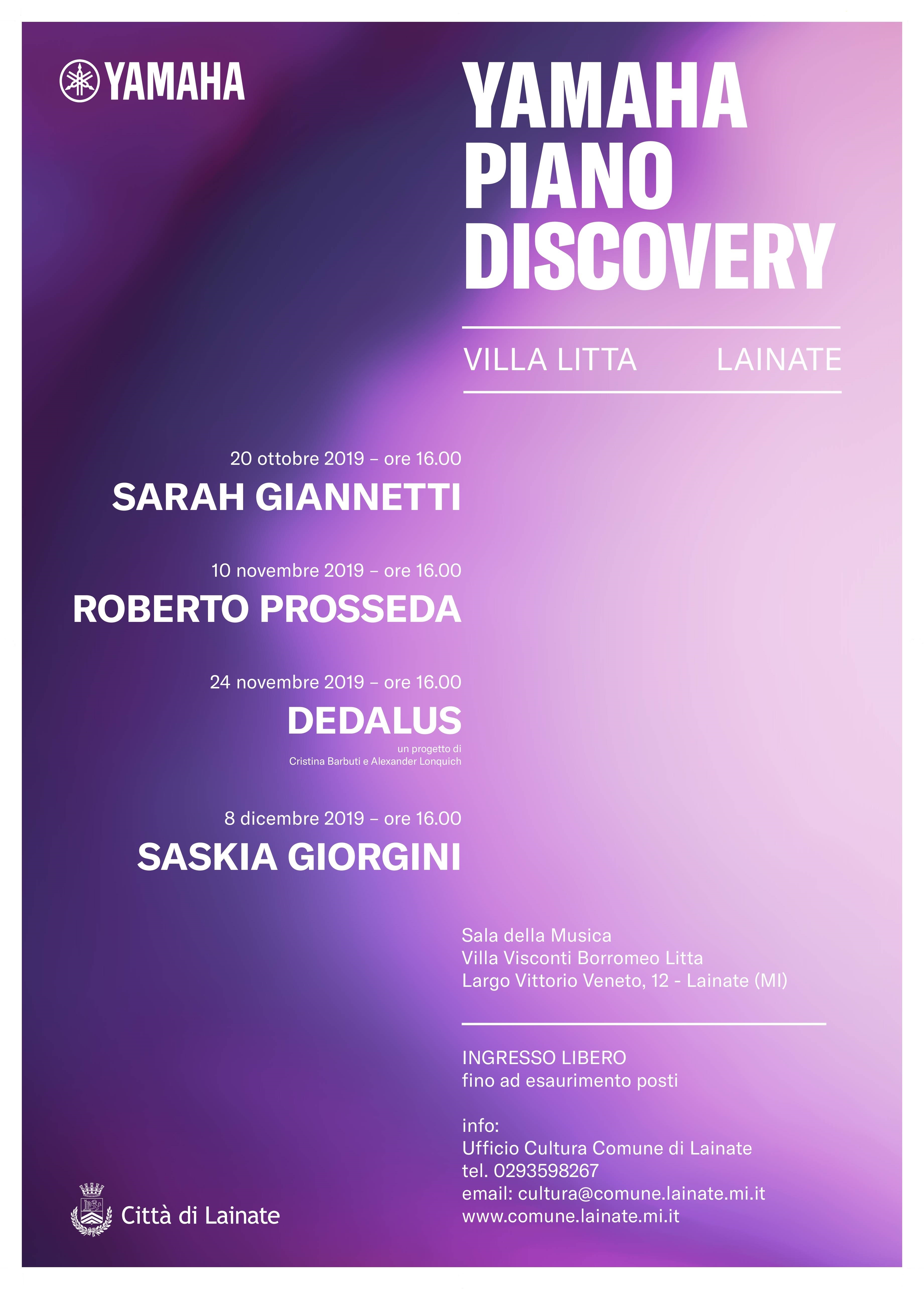 (ANNULLATO) Yamaha Piano Discovery - Saskia Giorgini